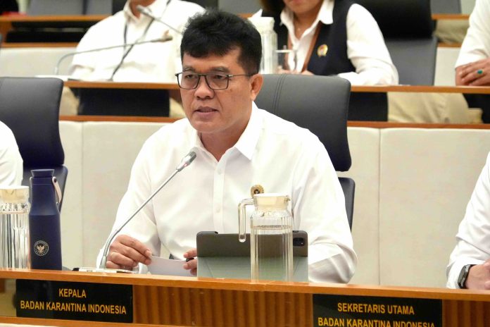 Komisi IV DPR RI menerima usulan penyesuaian pagu indikatif belanja Badan Karantina Indonesia (Barantin) tahun 2026